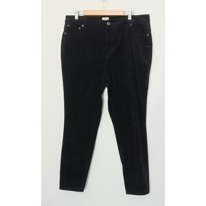 LOGO Lori Goldstein Pants Women's Size 18W Black 5-Pocket Skinny Corduroy